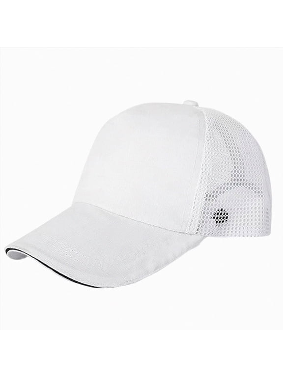 Classic Snapback Hat Cap Hip Hop Style Flat Bill Blank Solid Color Adjustable Size(White,One Size)