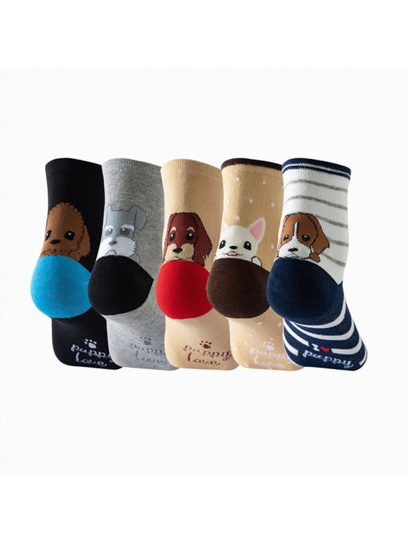 Compression Socks for Women,Funny Cute Cat Animal Compression Socks for Women Wide Calf - 5 Pairs(Pink,One Size)