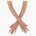 thumbnail image 1 of Cdudpw Long Rhinestone Fingerless Fishnet Gloves Steampunk Punk Fish Net Arm Sleeve 80s Costume Halloween for Women Girls(Beige), 1 of 7