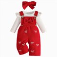 thumbnail image 1 of Cdudpw Newborn Infant Baby Girls Clothes Long Sleeve Ruffle Romper Longs Floral Outfit Toddler Girls Clothes Set(Z156-Red), 1 of 6