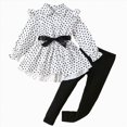 thumbnail image 1 of Cdudpw Toddler Baby Girl Clothes Infant Girl Outfits Fall Ruffle Heart Print T-Shirt Top Pants Set Winter Spring Clothes(Y220-Black), 1 of 9
