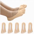 thumbnail image 1 of Cdudpw Women's Toe Socks Summer Cotton Mesh Breathable Running Five Finger Low Cut Ankle Socks,5 Pairs (Beige,One Size), 1 of 6