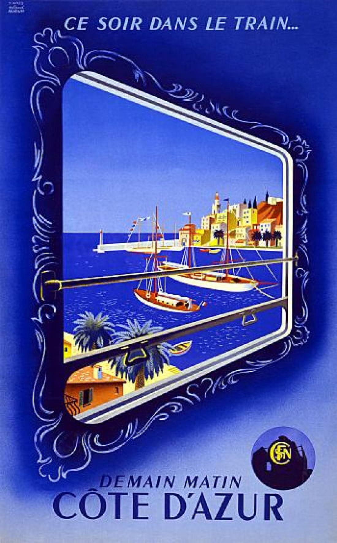Ce Soir Dans Le Train Demain Matin Cote DAzur Canvas Art - (36 x 54)