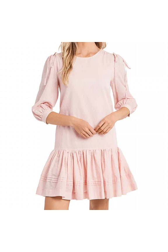 Clip-Dot Ruffled Dress, Size 10