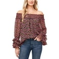 thumbnail image 1 of CeCe Petite Off-The-Shoulder Printed Blouse Bella Ditsy P2XS, 1 of 1