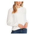 thumbnail image 1 of CeCe Women's Smocked Pintuck Top White Size Large, 1 of 6