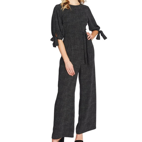 CeCe Womens Cosmic Dot Jumpsuit, Black, 8