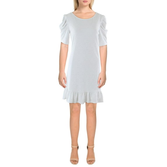 CeCe Womens Eyelet Short Mini Dress