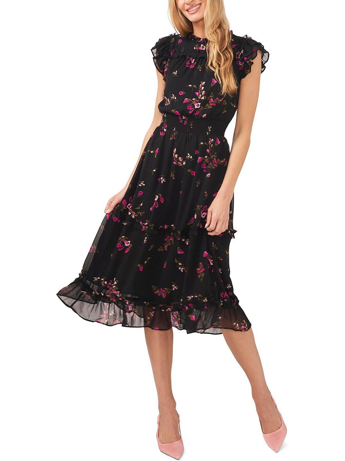 CeCe Womens Fallen Leaves Floral Long Maxi Dress Walmart