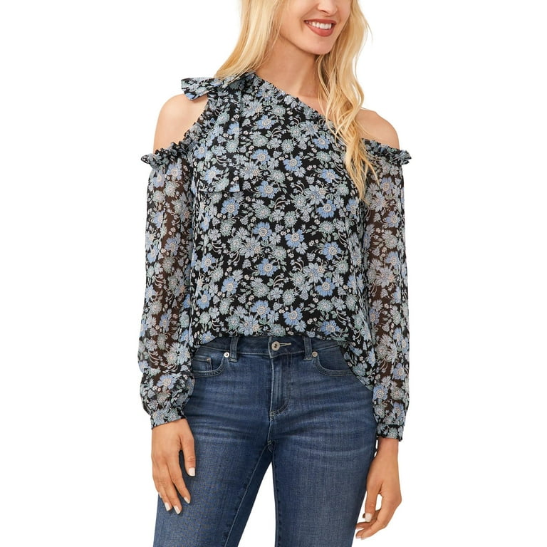 CeCe Womens Floral Print Blouse Walmart