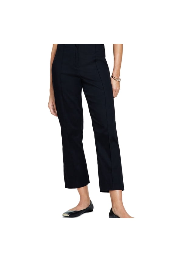 Womens Front Pintuck Casual Trouser Pants, Black, 10