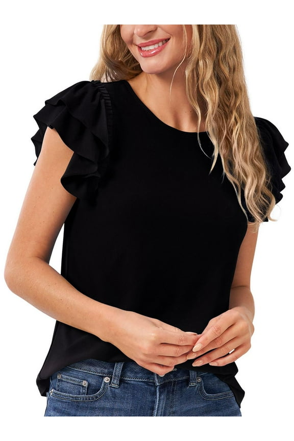 Womens Gathered Ruffled Blouse