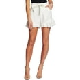 thumbnail image 1 of Womens Tiered Ruffle Belted Shorts Soft Ecru 6, 1 of 2
