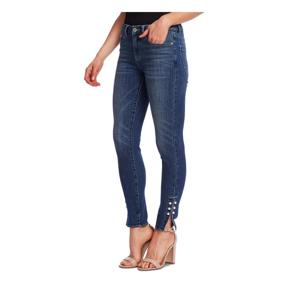 CeCe Womens Mid-Rise Classic Skinny Jeans