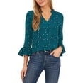 thumbnail image 1 of CeCe Womens Ruffle Sleeves V-Neck Blouse, 1 of 1