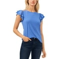 thumbnail image 1 of CeCe Womens Ruffled Crewneck Blouse, 1 of 2