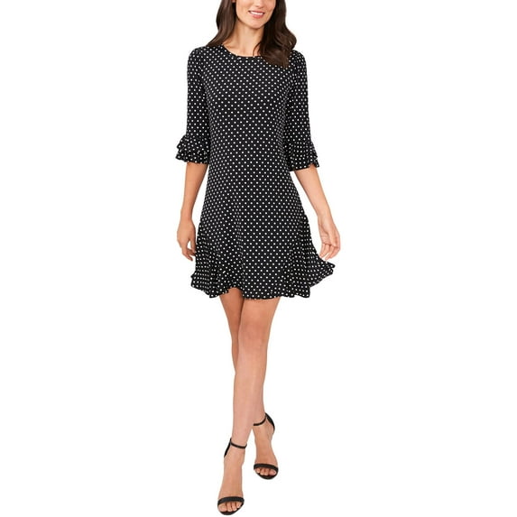 CeCe Womens Ruffled Mini Shift Dress