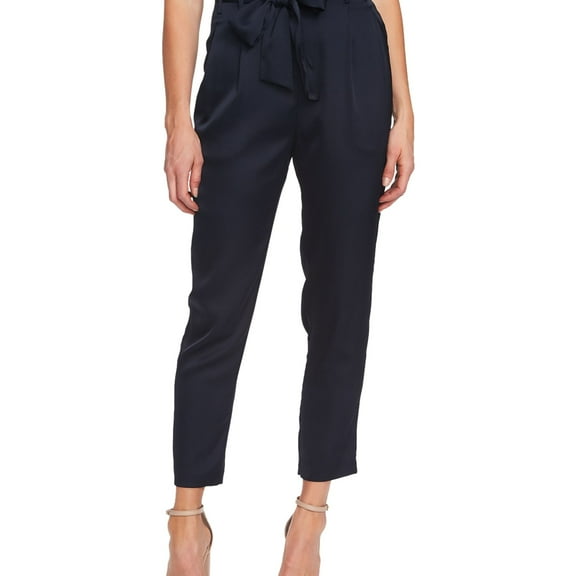 CeCe Womens Satin Charmeuse Dress Pants, Blue, 6