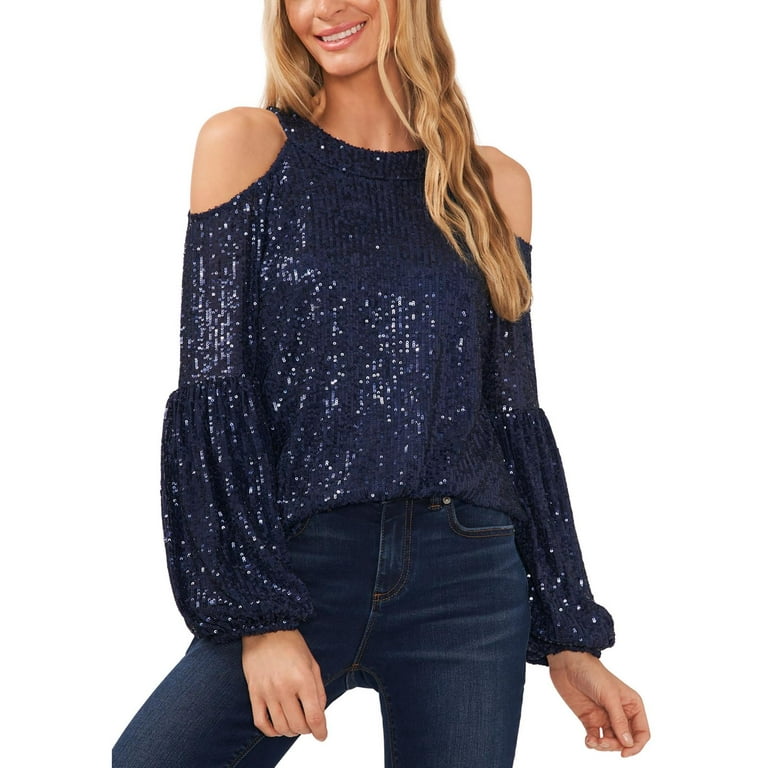 Cold Shoulder Sequin Off The Shoulder Top Clothing Gold Cold