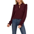 thumbnail image 1 of CeCe Womens Tie-Neck Ruffled Blouse, 1 of 1