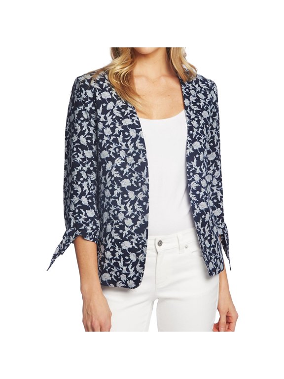 Womens Tie Sleeve Jacket, Blue, X-Small