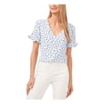 thumbnail image 1 of CeCe Womens V-Neck Button Front Blouse, 1 of 3