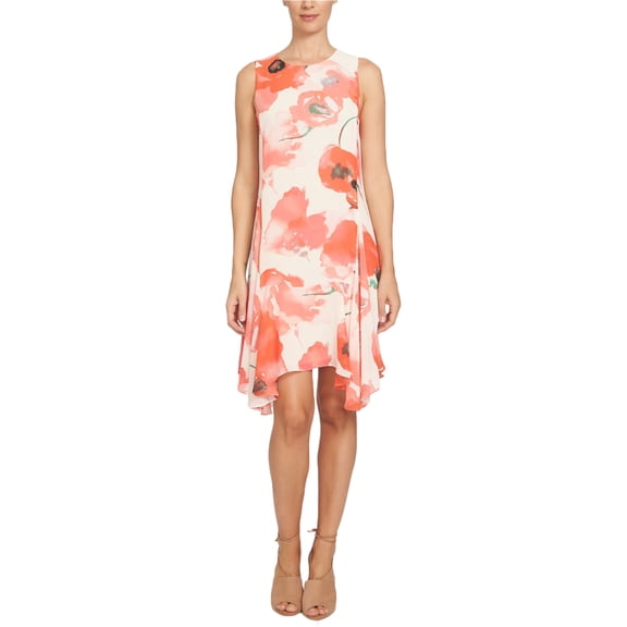 CeCe Womens Watercolor Shift Dress, Pink, 2