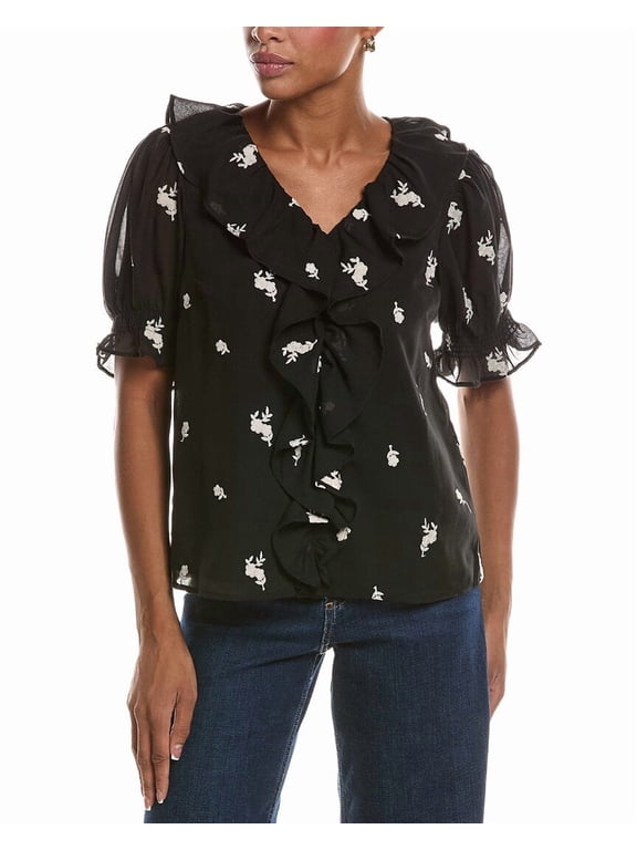 womens Blouson Top, m, Black