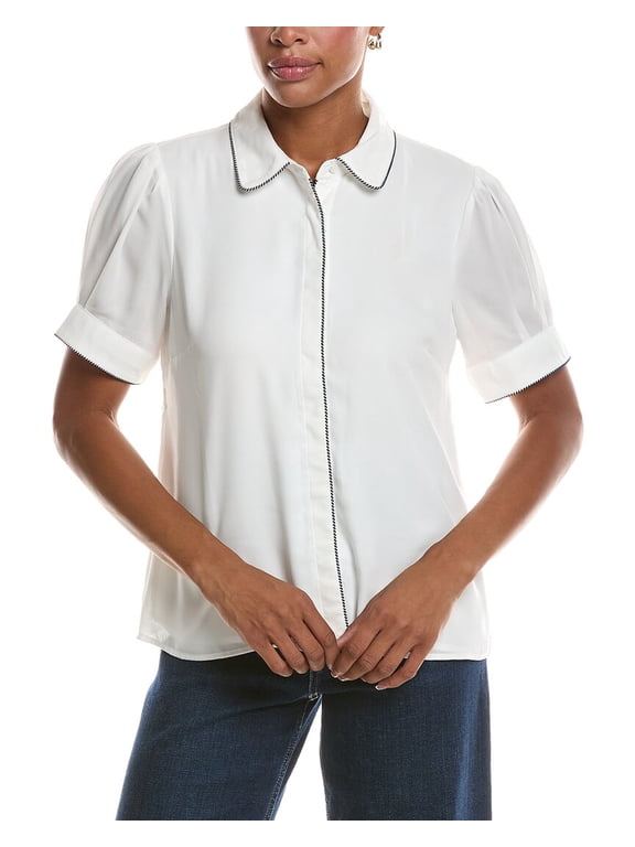 womens Blouson Top, m, White
