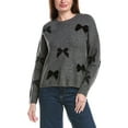 thumbnail image 1 of CeCe womens  Bow Applique Sweater, xs, Grey, 1 of 4