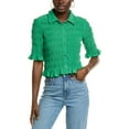thumbnail image 1 of CeCe womens  Button-Up Top, m, Green, 1 of 3