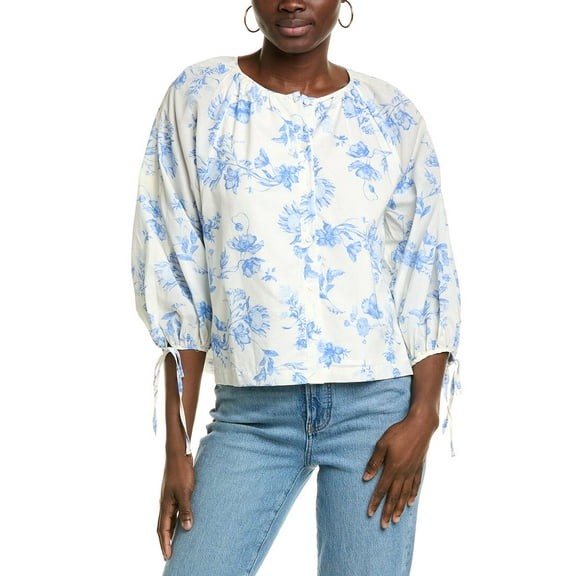 CeCe womens  Button-Up Top, s, White