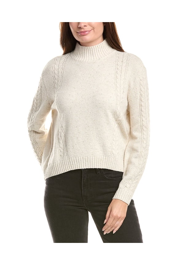 womens Cable Knit Sweater, m, Gold