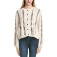 thumbnail image 1 of CeCe womens  Cable Knit Wool-Blend Cardigan, m, White, 1 of 3