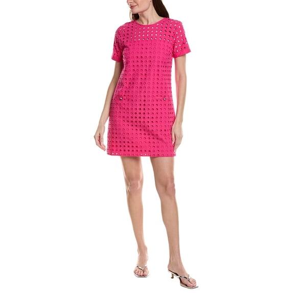 CeCe womens Circle Eyelet Shift Dress, xs, Pink