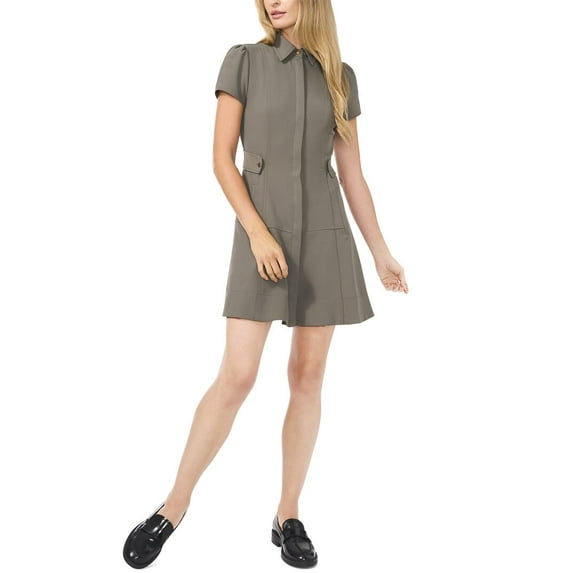 CeCe womens Collared Short Fit & Flare Dress, 4