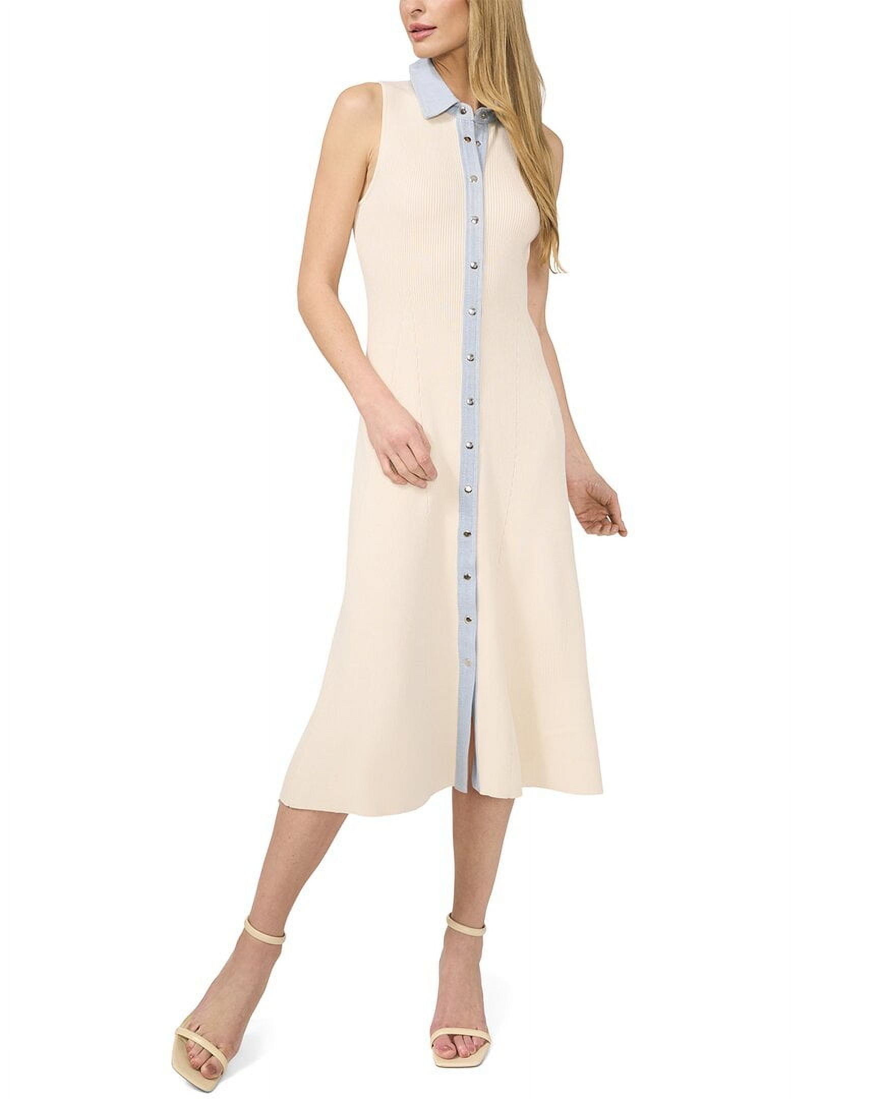 CeCe womens Denim Collar Placket Rib Dress, m - Walmart.com