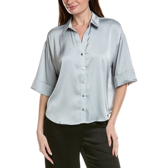 CeCe womens Drop Shoulder Boxy Top, xs, Blue
