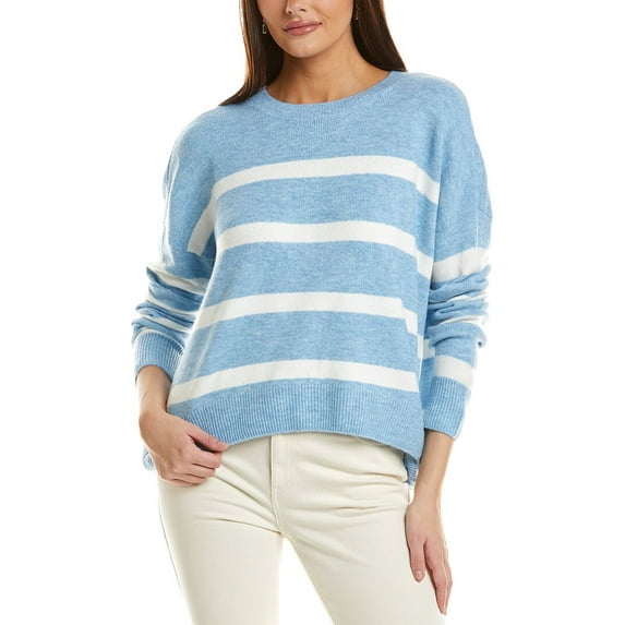 CeCe womens Dropped-Shoulder Sweater, l, Blue