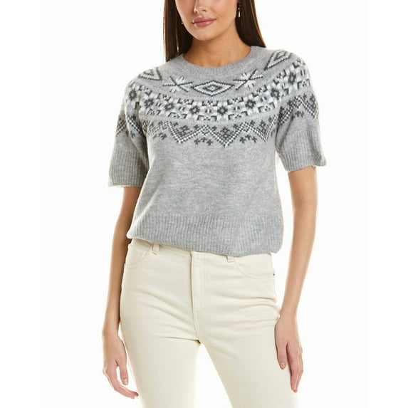 CeCe womens Fairisle Sweater, XXS, Grey
