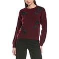 thumbnail image 1 of CeCe womens  Flower Applique Sweater, l, Red, 1 of 3