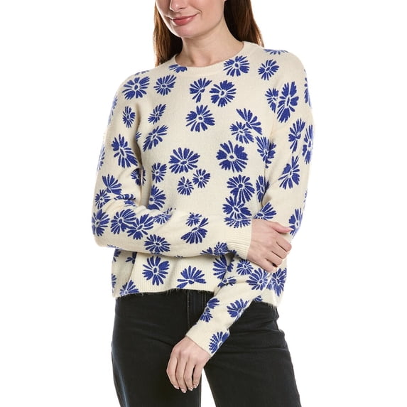 CeCe womens Flower Print Sweater, XL, Brown