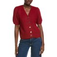 thumbnail image 1 of CeCe womens  Hairy Wool-Blend Cardigan Sweater, m, Red, 1 of 3