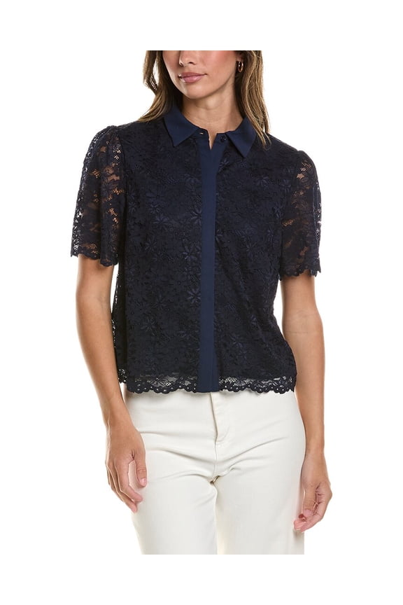 womens  Hidden Placket Shirt, m