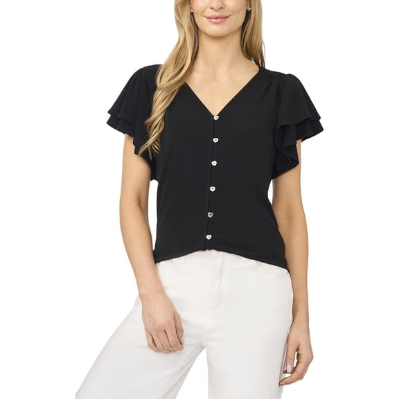 CeCe womens Knit Top, s, Black
