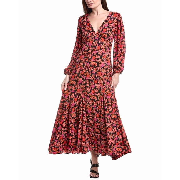 CeCe womens Printed Maxi Dress, m, Black