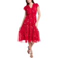 thumbnail image 1 of CeCe womens  Printed Midi Dress, m, Red, 1 of 3