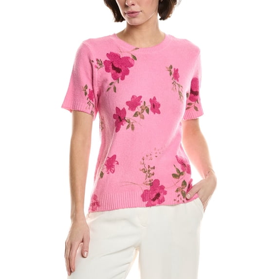 CeCe womens Printed Sweater, s, Pink