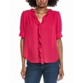 thumbnail image 1 of CeCe womens  Puff Sleeve Ruffle Top, xs, Pink, 1 of 3