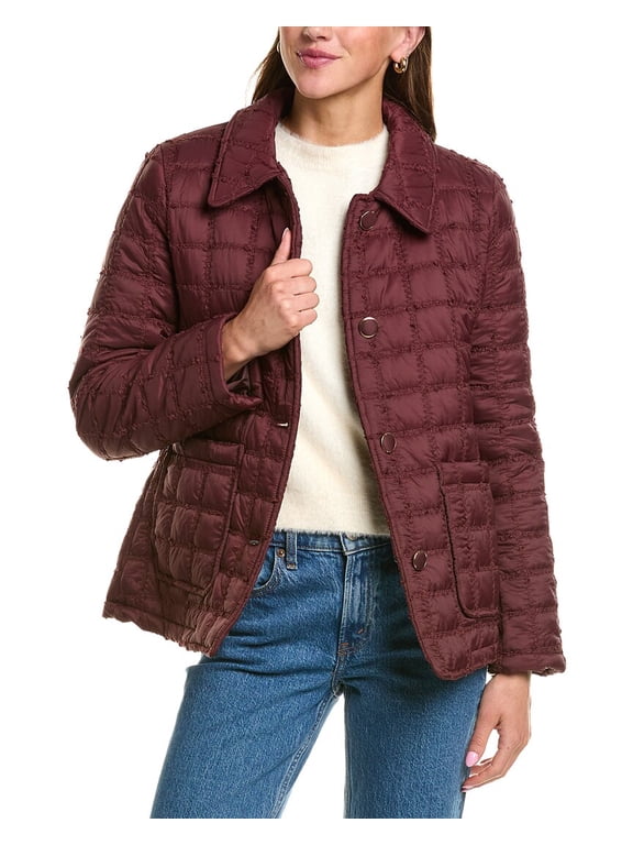 womens Quilted Barn Jacket, xs, Red
